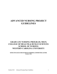 ADVANCED NURSING PROJECT GUIDELINES