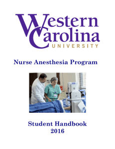 Nurse Anesthesia Program Student Handbook 2016