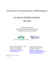 Dual Doctor of Nursing Practice (DNP) Program CLINICAL EXPERT PACKET 2015-2016