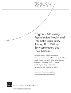 Programs Addressing Psychological Health and Traumatic Brain Injury Among U.S. Military