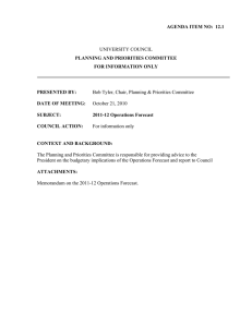 UNIVERSITY COUNCIL AGENDA ITEM NO:  12.1 PLANNING AND PRIORITIES COMMITTEE