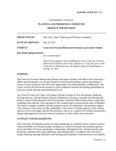 UNIVERSITY COUNCIL AGENDA ITEM NO:  9.1 PLANNING AND PRIORITIES COMMITTEE