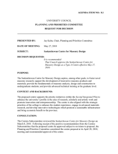 UNIVERSITY COUNCIL AGENDA ITEM NO:  8.1 PLANNING AND PRIORITIES COMMITTEE