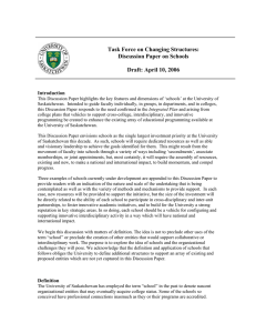 Task Force on Changing Structures: Discussion Paper on Schools