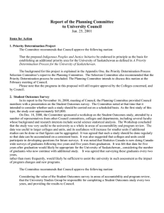 Report of the Planning Committee to University Council Jan. 25, 2001