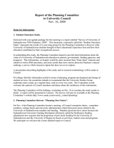 Report of the Planning Committee to University Council Nov. 16, 2000