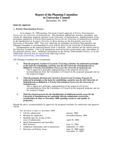 Report of the Planning Committee to University Council December 16, 1999