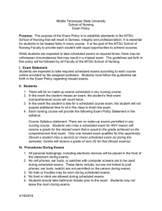 Middle Tennessee State University School of Nursing Exam Policy