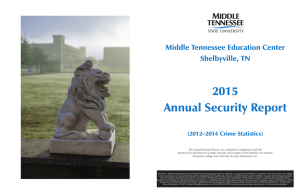 2015 Annual Security Report Middle Tennessee Education Center Shelbyville, TN