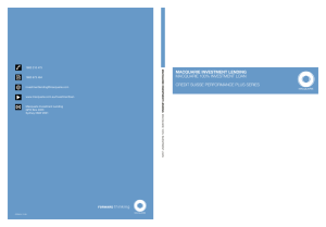 MACQUARIE INVESTMENT lENdINg MACQUARIE 100% InvEstMEnt LoAn CREdIt sUIssE pERfoRMAnCE pLUs sERIEs