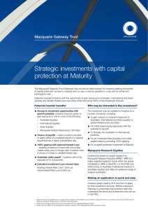 Strategic investments with capital protection at Maturity macquarie Gateway trust