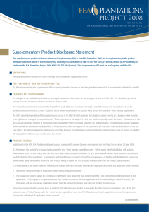 PROJECT 2008 Supplementary Product Disclosure Statement