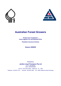 Australian Forest Growers Season 2008/09 Jardine Lloyd Thompson Pty Ltd