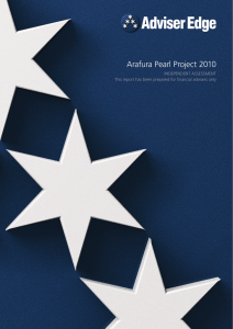 Arafura Pearl Project 2010 INDEPENDENT ASSESSMENT