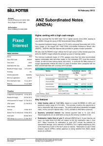 Fixed ANZ Subordinated Notes (ANZHA)