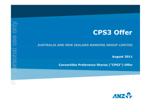 CPS3 Offer AUSTRALIA AND NEW ZEALAND BANKING GROUP LIMITED August 2011