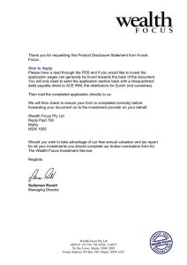 Thank you for requesting this Product Disclosure Statement from Funds Focus.