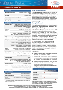 CBA Capital Series Trio  What this Rating means