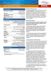 CBA Capital Series Australia  What this Rating means