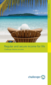 Regular and secure income for life Challenger lifetime annuities