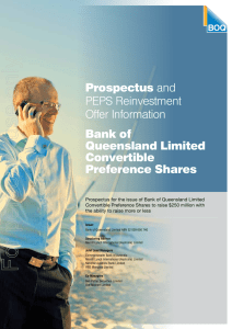 Prospectus Bank of Queensland Limited Convertible