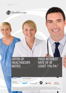 Offer Of fixed interest HealtHscOpe rate Of at