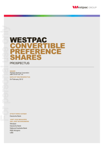 For personal use only WESTPAC CONVERTIBLE PREFERENCE