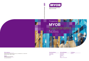 MYOB Subordinated Notes Prospectus