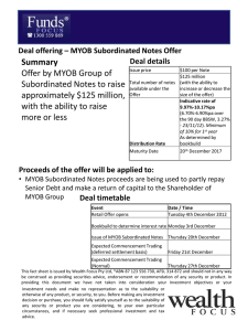 Summary Offer by MYOB Group of Subordinated Notes to raise