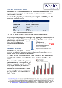 Heritage Bank Retail Bonds 