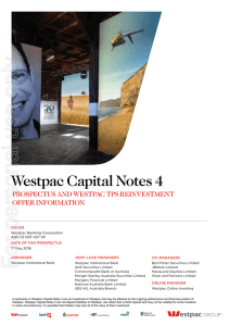 For personal use only Westpac Capital Notes 4 OFFER INFORMATION