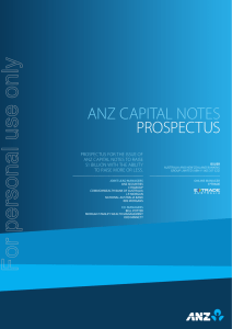 ANZ CApitAl Notes  prospeCtus