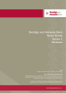 Bendigo and Adelaide Bank Retail Bonds Series 1 customer connected