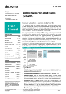Fixed Caltex Subordinated Notes (CTXHA)