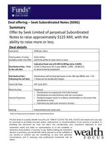 Summary Offer by Seek Limited of perpetual Subordinated