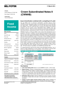 Crown Subordinated Notes II (CWNHB)  17 March 2015