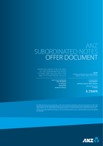 ANZ SUBORDINATED NOTES  OFFER DOCUMENT