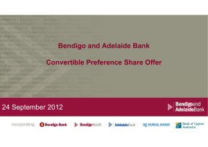 Bendigo and Adelaide Bank g Convertible Preference Share Offer 24 September 2012