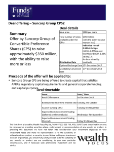 Summary Offer by Suncorp Group of Deal offering – Suncorp Group CPS2