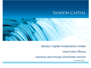 Sandon Capital Investments Limited Initial Public Offering unlocking value through shareholder activism