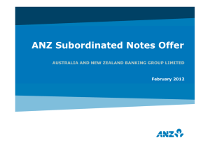 ANZ Subordinated Notes Offer AUSTRALIA AND NEW ZEALAND BANKING GROUP LIMITED