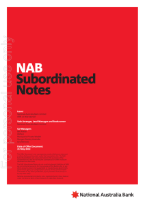 NAB  Subordinated Notes