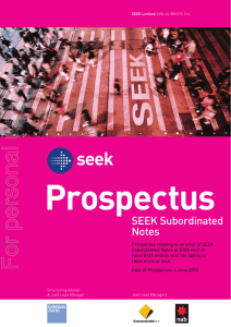 Prospectus SEEK Subordinated Notes