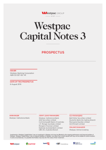 Westpac Capital Notes 3 PROSPECTUS ISSUER