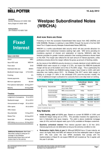 Fixed Westpac Subordinated Notes (WBCHA)