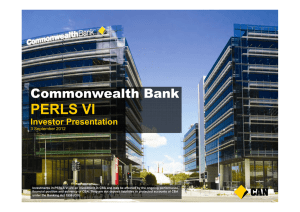 PERLS VI Commonwealth Bank Investor Presentation 3 September 2012