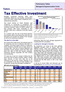 Tax Effective Investment Feature Performance Tables Managed &amp; Superannuation funds