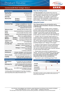 Commonwealth Bank Vantage+ Series 2 What this Rating means