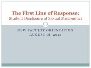 The First Line of Response: Student Disclosure of Sexual Misconduct