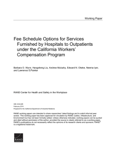 Fee Schedule Options for Services Furnished by Hospitals to Outpatients Compensation Program